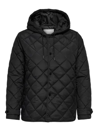 ONLY CARMAKOMA - CARJULIET QUILTED HOOD JACKET OTW Black