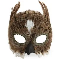 Fries Verkleidungsmaske Maske Gesichtsmaske Domino Eule mit Federn Karneval Halloween Cosplay, Mit Federn