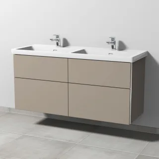 Sanipa 3way Waschtischunterbau zu Villeroy & Boch Subway 3.0 Waschtisch mit 4 Auszügen, Sandgrau-Mat BS85167