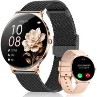 SWGOTA 2026 Smartwatch Damen Ultradünn mit 1,56" AMOLED und 20 Tage Akku Smartwatch IP68+5ATM Fitnessuhr mit 150+ Sportmodi und Bluetooth-Anruf, sowie SpO2-, WhatsApp Benachrichtigungen, Herzfrequenz-, Blutdruck- und Schlafüberwachung für Android und