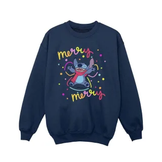 Disney - "Lilo & Stitch Merry Rainbow" Sweatshirt für Mädchen (Marineblau)