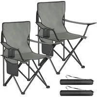 Woltu Campingstuhl (2 St), Klappbar, leicht, für Camping Angeln Picknicks Strand