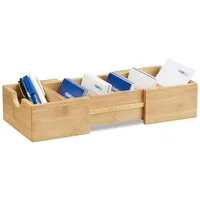 relaxdays Karteikasten DIN A8 Bambus (1 St)