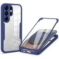Wigento Handyhülle 360 Grad für Samsung Galaxy S26 Ultra mit Display Kameraschutz Blau 6,9 Zoll, 360 Grad Schutz, stoßdämpfend, robust