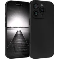 EAZY CASE Handyhülle für Apple iPhone 16 Pro Hülle Silikon 6,3 Zoll, Silikon Schutzhülle mit Kameraschutz kratzfest Back Cover Etui Schwarz