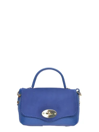 Roberta M Blau Rindsledertasche