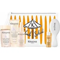 Kérastase Haarpflege-Set Gloss Absolu Travel Set mit Haarbürste & Beauty-Bag, 6-tlg., inklusive Haarbürste und Summer-Beautybag!
