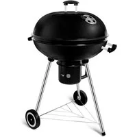 SunJas Holzkohlegrill CA-208 Kugelgrill Campinggrill mit Deckel Rollen und Auffangschale, Ø 57cm Geeignet für 6–9 Personen, BBQ Grill Standgrill Grillwagen Rundgrill kohlegrill