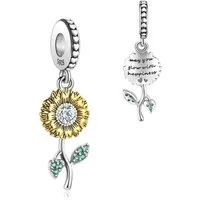 LuxusKollektion Charm Schmetterling Anhänger 925 Silber Schmetterling Herz Halskette Sonnenblumen Anhänger