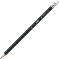 Faber-Castell Bleistift 1112, HB (mittelweich), Sechskant mit Radierer