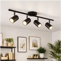 GLOBO LIGHTING Deckenleuchte, Leuchtmittel nicht inklusive, Deckenspot Deckenlampe schwarz drehbar schwenkbar 4 flammig L 54 cm