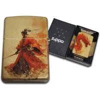 Zippo Feuerzeug Samurai Dragon Premium Zippo Benzinfeuerzeug Geschenk Box
