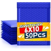 Switory Versandtasche, A5 Selbstversiegelnde Gepolsterte Umschläge, Poly Bubble Mailer, 15,3 cm x 26,9 cm, 50 Stücke