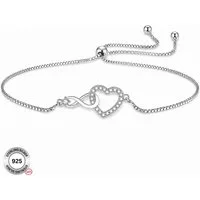 Felino Silberarmband Armband Infinity Herz Damen Frauen Diamanten Unendlich Liebe Ewigkeit (1-tlg), 925 Sterling Silber