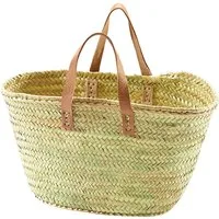 Kobolo Shopper Palmtasche mit Echt-Ledergriffen