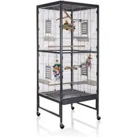 Montana Cages Vogelkäfig Casa 60 Vogelkäfig für kleine Vogelarten wie Sittiche und ähnliche, (BxTxH): ca. 60 x 60 x 155cm, Zink- und Schwermetall-frei, Ungiftig