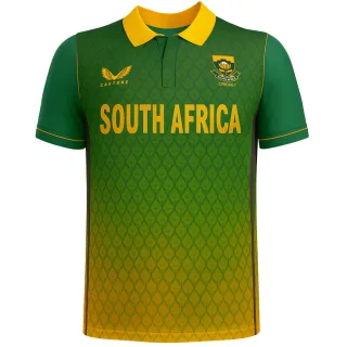 Castore Südafrika Herren grünes Cricket Poloshirt