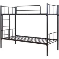 en.casa Etagenbett, »Berimma« 90 x 200 cm mit Rausfallschutz und Leiter Metall Schwarz