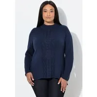 Ulla Popken Strickpullover Pullover Zopfmuster Stehkragen Langarm