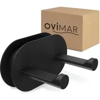 ovimar Haartrocknerhalter Rovaer, (1-tlg., aus Edelstahl in Schwarz zur Zum Kleben)