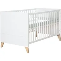 roba® Babybett Leon - Babybett mit 3 Schlupfsprossen & 3-fach höhenverstellbar, Höhenverstellbar - Schlupfsprossen - Umbaubar zum Juniorbett