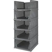 JEOBEST Schubladenbox Aufbewahrungsbox Schrank-Organizer Plastik Lagerkisten, (5 St) Klappbar und Stapelbar, für Zuhause Schlafzimmer Küche