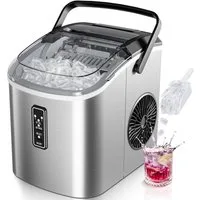 EUHOMY Eiswürfelmaschine Eiswuerfelmaschine 12 kg/24h, Bullet-Eiswuerfel, Selbstreinigend, selbstreinigend, tragbarer,für Zuhause, Küche und Büro