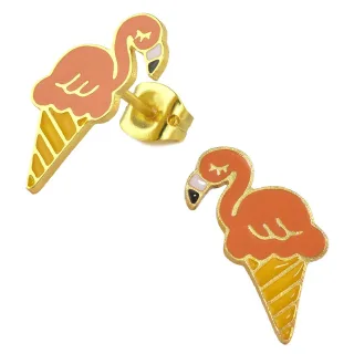 Flamingo Ohrringe vergoldet