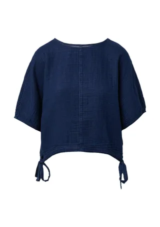 s.Oliver Red Label - Bluse mit kurzen Fledermausärmeln blau - Gr. - 36