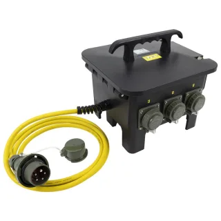 Mennekes Sechsfachverteiler THW-Version 230 V/400 V, 16 A , THW Sachnummer:6110T11701 (alt), Abmessungen  L x B x H:360 x 340 x 330mm