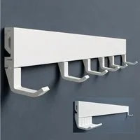 doporro Garderobenleiste Garderobenhaken mit verschiebbaren Kleiderhaken aus Aluminium Stalo10 (6 St), Pulverbeschichtet, aus hochwertige Alu