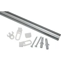 GARDINIA Gardinenschiene Aluminiumschiene, Ø 13 mm, 1-läufig, kürzbar, mit Bohren, Aluminium, 1-läufig