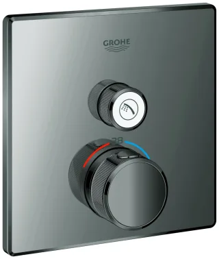 GROHE Thermostat Grohtherm SmartControl 29123 eckig FMS ein ASV hard graphite, 29123A00 29123A00