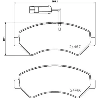 Hella Bremsbel?ge vorne Citroen Fiat Opel Peugeot 8DB355023-011