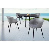 riess-ambiente Gartenstuhl DESIGNO grau / schwarz (Einzelartikel, 1 St), Esszimmer · Kunststoff · Metall · mit Armlehne · Balkon · Outdoor