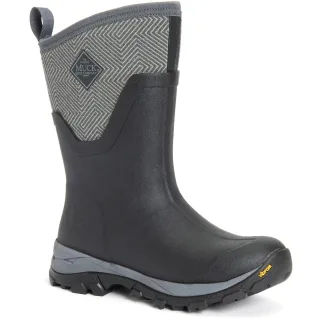Muck Boots Arctic Ice Mid AGAT Gummi Schwarz/Grau Geometrische Gummistiefel