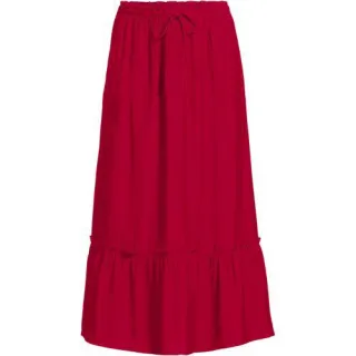 Wadenlanger Ready to Go Volantrock für Damen, Damen, size: regular, Schwarz, Nylon/Viskose, by Lands' End