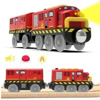 Lzbargon Spielzeug-Eisenbahn Eisenbahn Zug Elektrische lok,Holzeisenbahn Spielzeug Kinder, Lokomotivzug(Magnetverbindung), Lokomotive Kompatibel mit Holzschienen