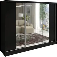 A&J MöbelLand GmbH Schiebetürenschrank VIDA 200 cm 3-türig Schrank mit Schubladen und Spiegel (TOP ANGEBOT! Geräumiger Schrank mit einer Breite von 200 cm und Spiegel, ideal zur Aufbewahrung von Kleidung und Accessoires. 3 Schubladen und viel Staurau
