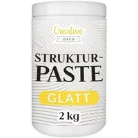 Creative Deco Malpaste Strukturpaste 2 kg Weiße Spachtelmasse für Acrylmalerei Modellierpaste