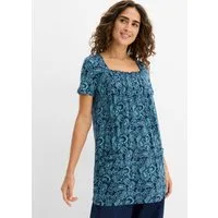 bonprix Tunikashirt mit gerafftem Ausschnitt, in A-Linie, Kurzarm-Design