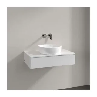 Villeroy und Boch Antao Waschtisch-Unterschrank K08050GF 80x19x50cm, Hahnloch, Waschbeckenplattenfarbe Lack, glossy white lacquer