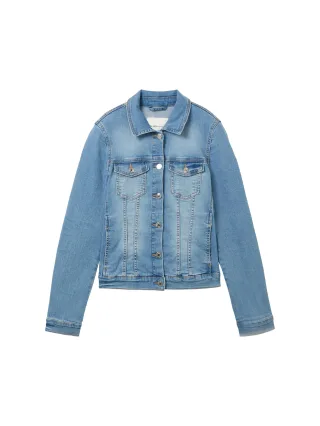 Denim Tom Tailor - Jeansjacke mit Bio-Baumwolle light stone blue denim - Gr. - S
