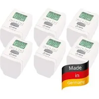 OLYMPIA OFFICE Heizkörperthermostat HT 430-22 6er Set Elektronisch Heizungsthermostat programmierbar smart, (inkl. Adapter: Danfoss RA, Danfoss RAV, Danfoss RAVL) Heizkörper Heizungsregeler, Thermostat, Heizkörperthermostat, Batterie