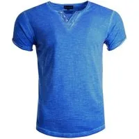Früchtl T-Shirt mit V-Ausschnitt und dezenter Knopfleiste