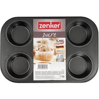 Zenker Muffinplatten Pure Muffinblech für 6 Muffins, Stahlblech