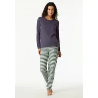 Schiesser Schlafanzug Casual Essentials (2 tlg) Baumwolle, Rundhalsausschnitt, langärmelig