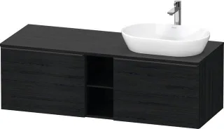 Duravit D-Neo Konsolenwaschtischunterbau wandhängend Eiche Schwarz Matt 1400x550x459 mm - DE4950RBD1 DE4950RBD160000