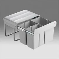 WESCO Einbaumülleimer 757451-85 Trio-Shorty 3-fach, alugrau