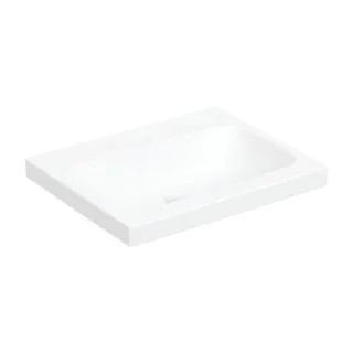 Geberit iCon Aufsatz-Waschtisch 501847008 60x48cm, ohne Hahnloch, ohne Überlauf, für Arbeitsplatte, weiß KeraTect